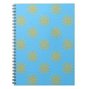 Caderno Espiral Padrão de Desenho Amarelo 3D