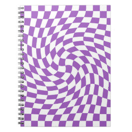 Caderno Espiral Padrão de Desktop Checkering Roxo e Branco