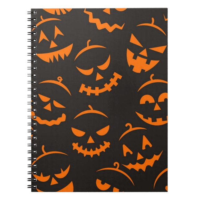 Caderno Espiral Padrão de Dia das Bruxas (Frente)