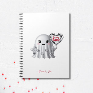 Caderno Espiral Padrão de Dia de os namorados Romântico fantasma