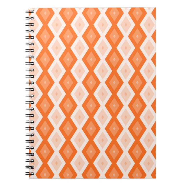 Caderno Espiral Padrão de diamante de laranja (Frente)