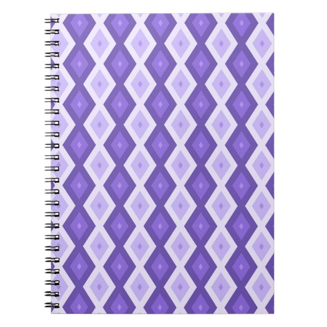 Caderno Espiral Padrão de diamante violeta (Frente)