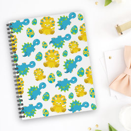 Caderno Espiral Padrão De Dinossauros, Dinossauros Cutes, Dino Beb