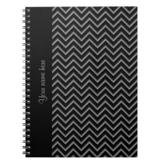 Caderno Espiral Padrão de divisa negro e cinza legante