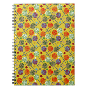 Caderno Espiral Padrão de doces Padrão de lollies pirulito 30