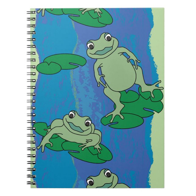 Caderno Espiral Padrão de dois Sapos (Frente)