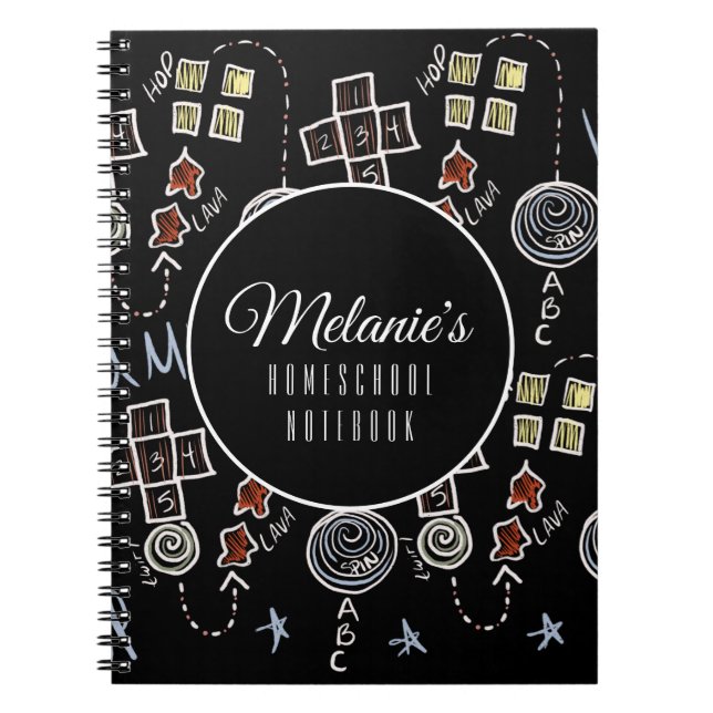 Caderno Espiral Padrão de Doodles do Homeschool (Frente)