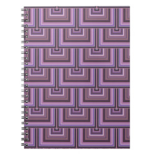 Caderno Espiral Padrão de escalas quadradas das faixas de Mauve