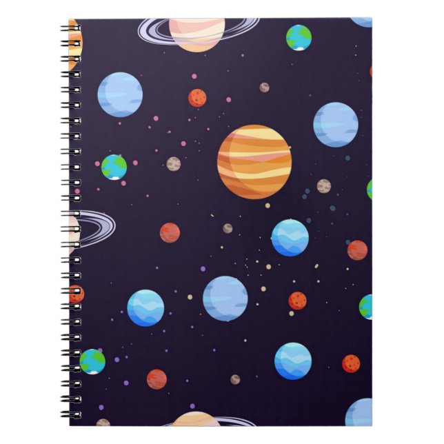 Caderno Espiral Padrão de espaço (Frente)