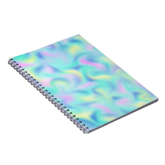 Caderno Espiral Padrão de espirais Bonito de Pastel desfocadas com (Lado Direito)