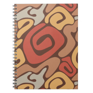 Caderno Espiral Padrão de espiral quente de bronzeado e ferrugem