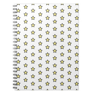 Caderno Espiral Padrão de Estrela Amarela Estrelas Geométricas Min