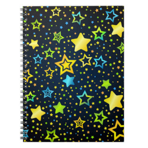 Caderno Espiral Padrão de estrelas