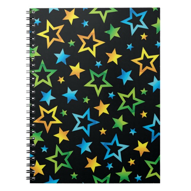 Caderno Espiral Padrão de estrelas (Frente)
