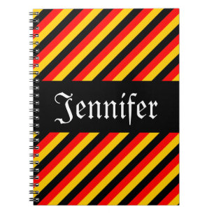 Caderno Espiral Padrão de Faixa de Cores de Sinalizador Alemão +