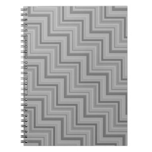 Caderno Espiral padrão de faixas de cinza