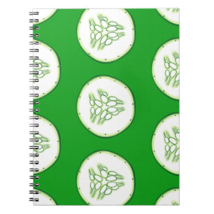 Caderno Espiral Padrão de fatias de pepino