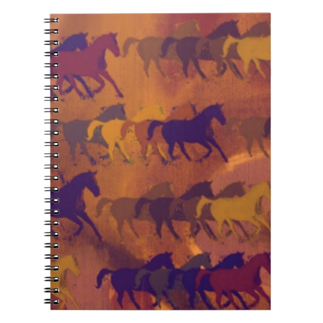 Caderno Espiral padrão de fazenda de cavalos (Frente)