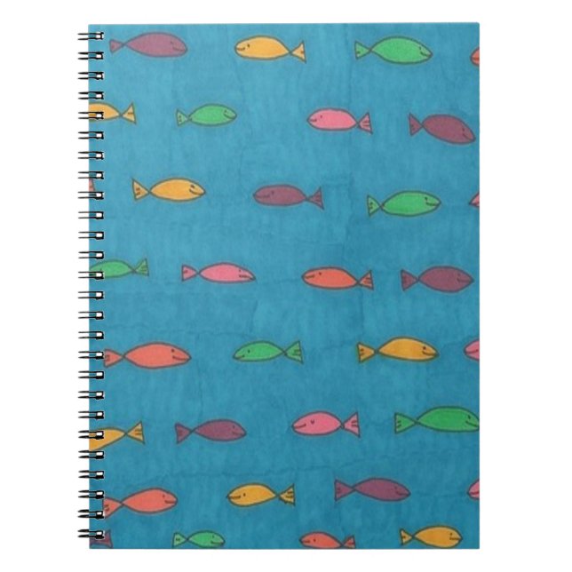 Caderno Espiral Padrão de Fishy (Frente)