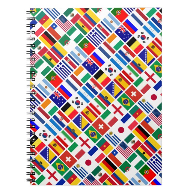 Caderno Espiral Padrão de flags SOCCER 2014 (Frente)