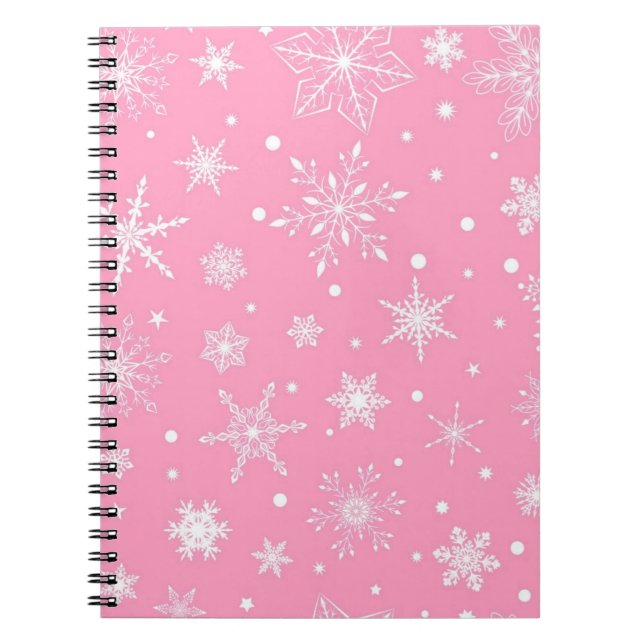 Caderno Espiral Padrão de floco de neve	 (Frente)