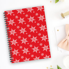 Caderno Espiral Padrão de Floco de Neve, Flocos de Neve Brancos, N