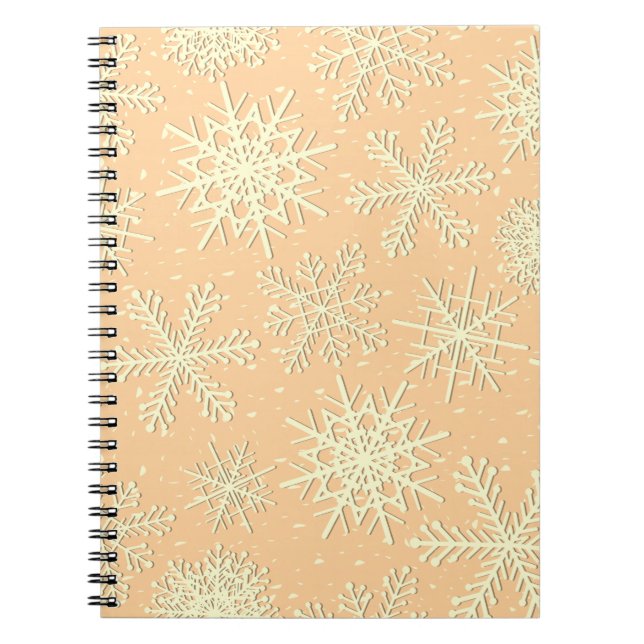 Caderno Espiral Padrão de flocos de neve (Frente)