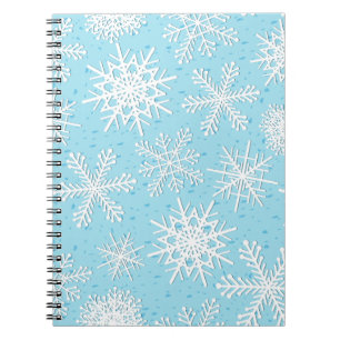 Caderno Espiral Padrão de flocos de neve