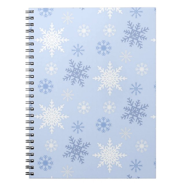 Caderno Espiral Padrão de flocos de neve (Frente)
