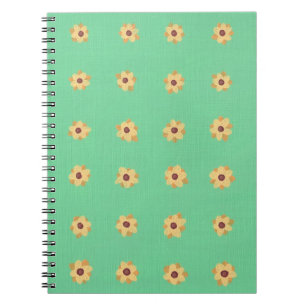 Caderno Espiral Padrão de flor amarela da margarida no notebook v