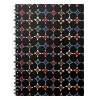 Caderno Espiral Padrão de Flor Colorido