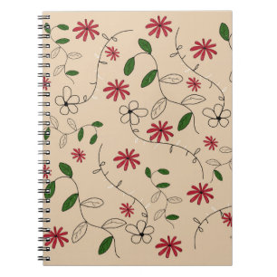Caderno Espiral Padrão de Flor do Magic Garden