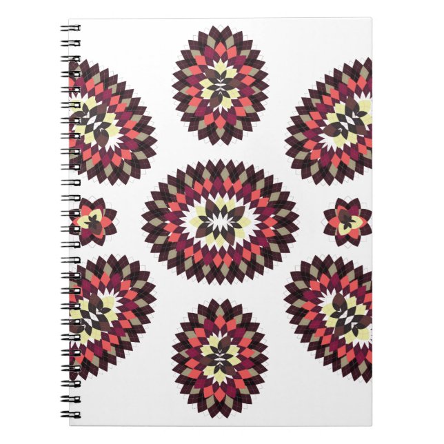 Caderno Espiral Padrão de Flor Mandala (Frente)