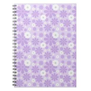 Caderno Espiral Padrão de Florais Pastel LAVANDA
