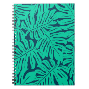 Caderno Espiral Padrão de folhas