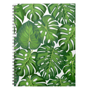 Caderno Espiral Padrão de folhas