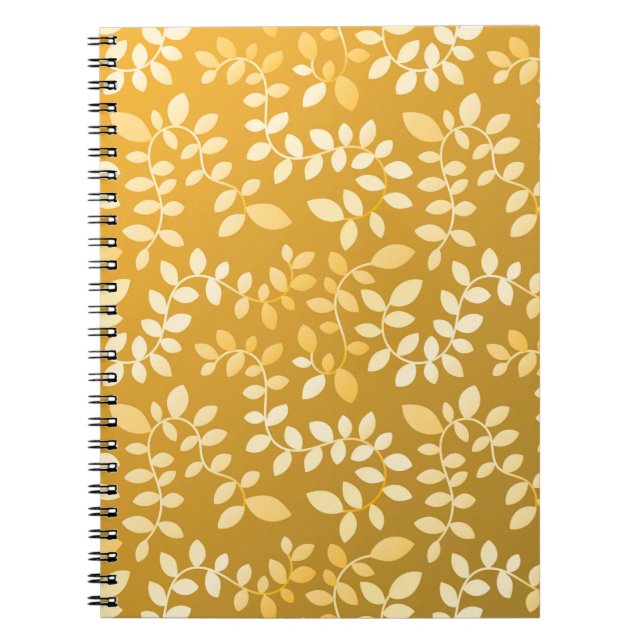 Caderno Espiral Padrão de Folhas 6 (Frente)