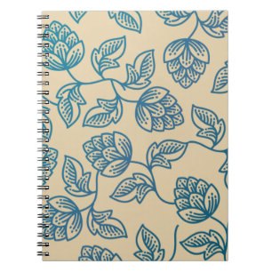 Caderno Espiral Padrão de Folhas de Lúpulo Vintage Clássico