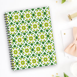 Caderno Espiral Padrão de Folhas, Padrão de Folhagens, Folhas Verd