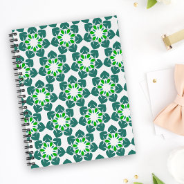 Caderno Espiral Padrão de Folhas, Padrão de Folhagens, Folhas Verd