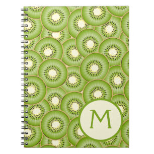 Caderno Espiral Padrão de Fruta Kiwi