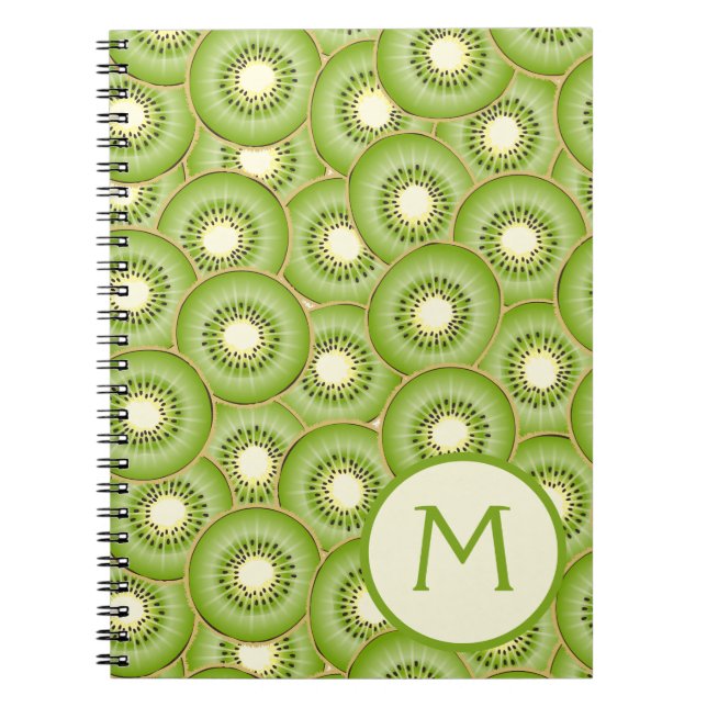 Caderno Espiral Padrão de Fruta Kiwi (Frente)