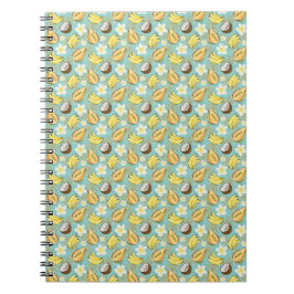 Caderno Espiral Padrão de Fruta Tropical de Verão