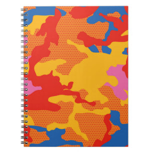 Caderno Espiral Padrão de fundo de camuflagem sem costura. Sem co