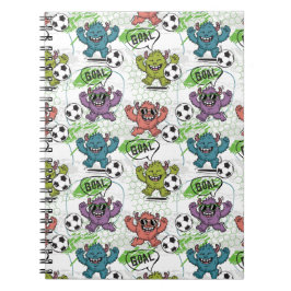 Caderno Espiral Padrão de Futebol de Monstros Engraçados para Cria