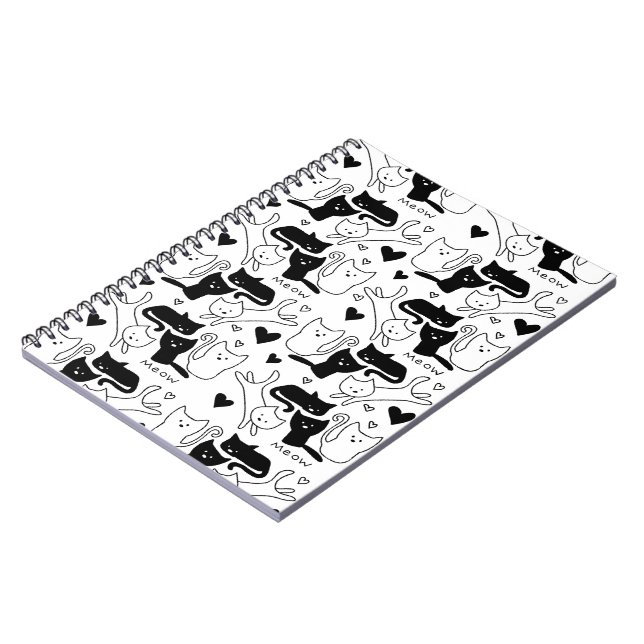 Caderno Espiral Padrão de Galore do gatinho (Left Side)