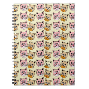 Caderno Espiral padrão de gatos, miau