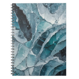 Caderno Espiral Padrão de Gelo Rachado | Diário de Anotações