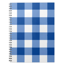 Caderno Espiral Padrão de gingham azul