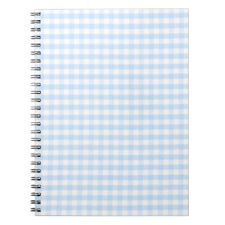 Caderno Espiral Padrão de gingham azul claro